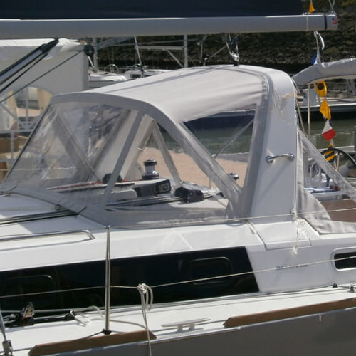 Capote de roof pour voilier - Oceanis 38.1 - TTOP Nautic - pour cockpit / structure en acier inoxydable / bleue
