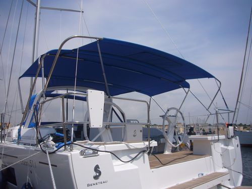 Bimini top pour voilier - Oceanis 51.1 - TTOP Nautic - pour cockpit / pour poste de barre / structure en aluminium