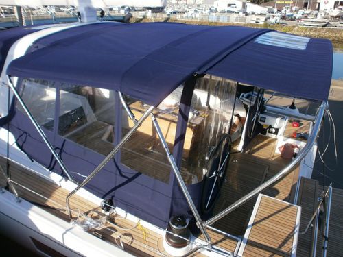 Bimini top pour voilier - Oceanis 51.1 - TTOP Nautic - pour cockpit / structure en aluminium / gris