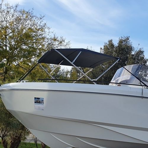 Bimini top pour bateau - Flyer 9 Space Deck - Bi Avant - TTOP Nautic - pour cockpit / structure en acier inoxydable / PVC