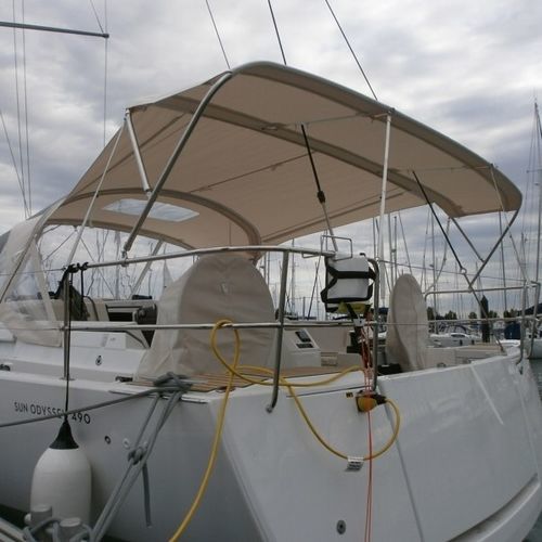 Bimini top pour voilier - Sun Odyssey 490 - TTOP Nautic - pour cockpit / structure en acier inoxydable / PVC
