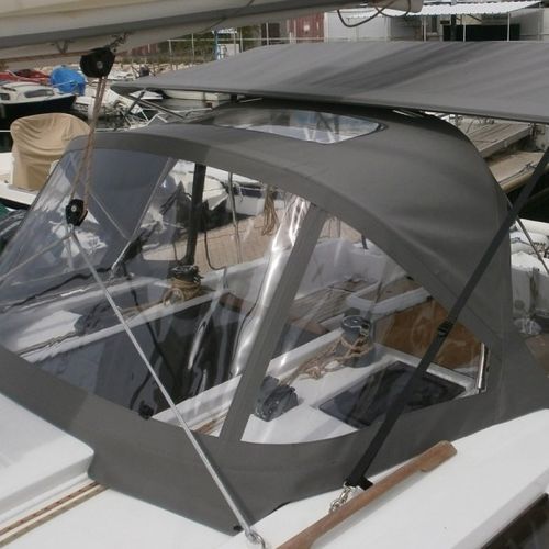 Capote de roof pour voilier - Dufour 310-350 - TTOP Nautic - pour cockpit / structure en acier inoxydable / bleue