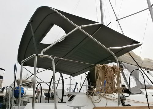 Bimini top pour voilier - Dufour 350 - TTOP Nautic - pour cockpit / structure en acier inoxydable / gris