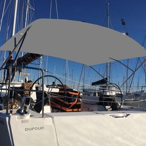 Bimini top pour voilier - Dufour 430 - TTOP Nautic - pour cockpit / structure en acier inoxydable / gris