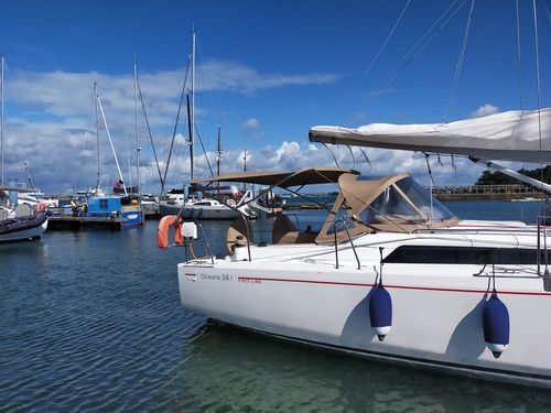 Bimini top pour bateau - Oceanis 34.1 - TTOP Nautic - pour cockpit / pour poste de barre / structure en acier inoxydable
