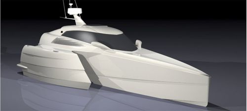Cabin-cruiser trimaran - LOMOcean Design - hors-bord / à cockpit fermé / de sport