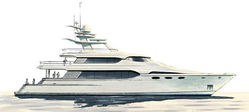 Super-yacht offshore - LOMOcean Design - avec timonerie / coque planante / en composite