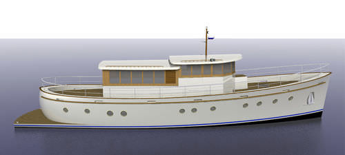 Motor-yacht traditionnel - Cruiser - LOMOcean Design - avec timonerie / coque planante / en composite