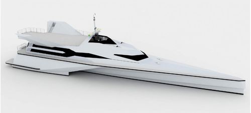 Super-yacht de luxe trimaran à moteur - EX-3 Javelin - LOMOcean Design - de croisière / avec timonerie / en composite