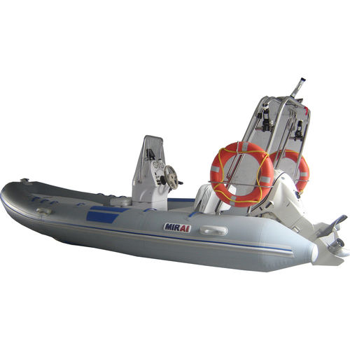 Bateau pneumatique hors-bord - 5,00 mt. SCR - MIRAI - RIB / à console centrale / en fibre de verre