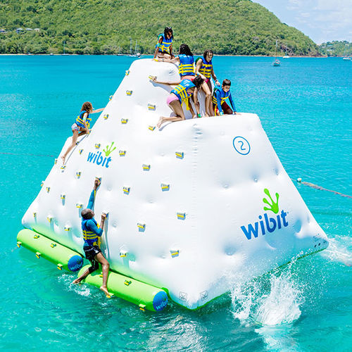 Jeu aquatique toboggan IceTower XXL Wibit Sports mur d'escalade