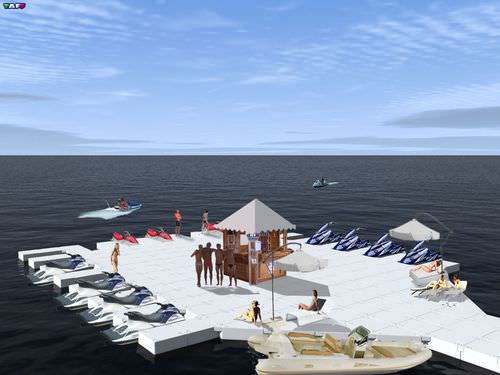 Ponton flottant - TAFF - Modular Floating System - modulable / d'amarrage / pour jet-ski