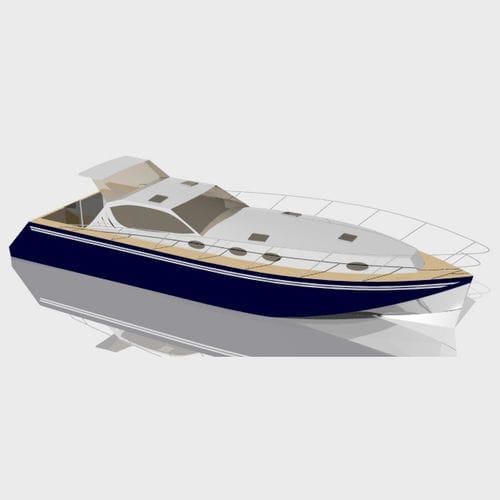 Vedette in-bord - DG - MANDL - Living on Water, Ltd. - coque planante / hard-top / en aluminium