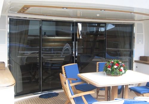 Baie vitrée de poupe - Tecnoinox   - pour yacht / coulissante