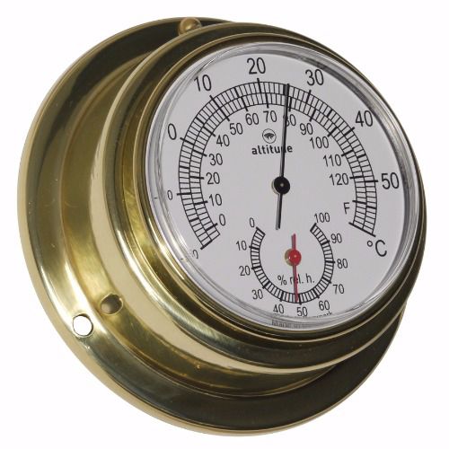 Thermomètre analogique - 842 TH - Delite  - hygromètre / en laiton poli / °C