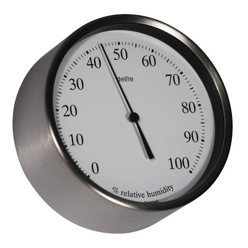 Hygromètre analogique - 607700 - Delite  - en inox / blanc