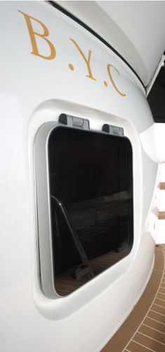 Panneau de pont carré - STANDARD WITH FLANGE - Gebo Marine Glazing B.V. - pour bateau / ouvrant / affleurant