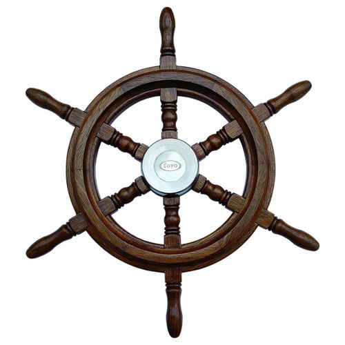 Volant en teck pour bateau à moteur - 73008-24 - AAA WORLD-WIDE ENTERPRISES LTD. - traditionnel / six branches / marron