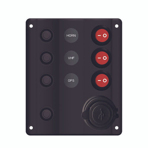 Tableau électrique pour bateau - 10027-BKUAC - AAA WORLD-WIDE ENTERPRISES LTD. - étanche / avec port USB