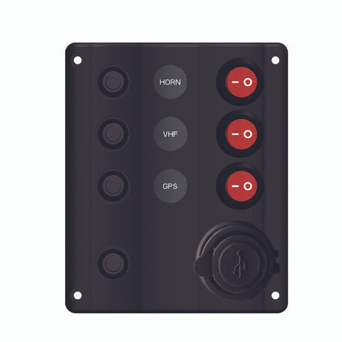 Tableau électrique pour bateau - 10027-BKU2C - AAA WORLD-WIDE ENTERPRISES LTD. - étanche / avec port USB