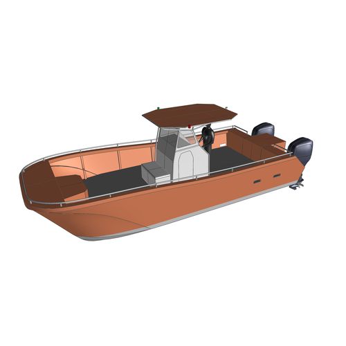 Coque open catamaran - RIDER CS 28 - RIDER MARINE - hors-bord / bimoteur / à console centrale