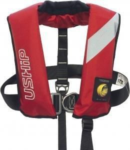 Gilet de sauvetage gonflable automatique - 12900 - USHIP - 165 N / unisexe / avec harnais de sécurité