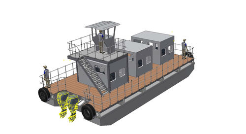 Barge de travail - Rhino Marine Products (Pty) Ltd - catamaran / hors-bord