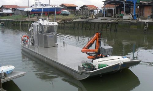 Bateau de transport logistique - CHALANDS À GRUE - Navalu - hors-bord / en aluminium