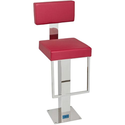 Tabouret de bar pour yacht - VERGIN - Metalstyle Srl - en acier inoxydable poli / base carrée