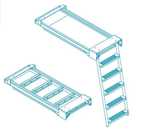 Échelle pour bateau - 01.075 series - TR INOX - escamotable / télescopique / de baignade