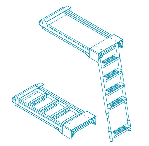Échelle pour bateau - 01.075 series - TR INOX - escamotable / télescopique / de baignade