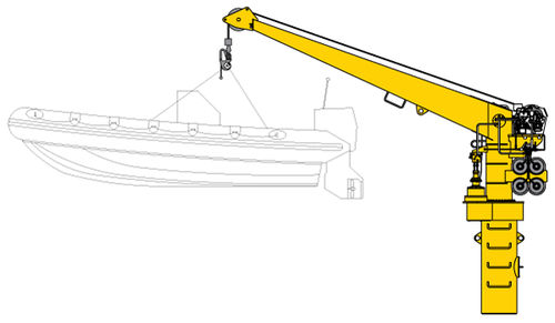 Bossoir pour bateau de sauvetage - D SERIES - Allied Marine Crane - hydraulique