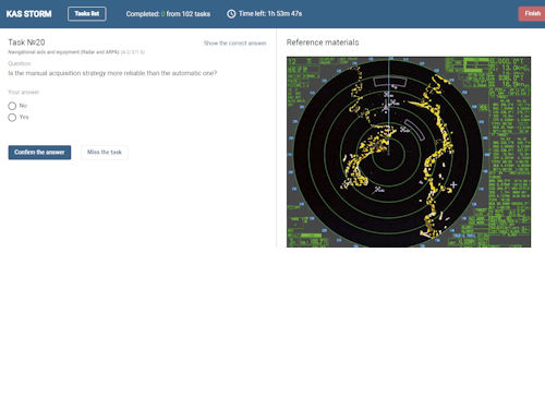 Logiciel de test de niveau - KAS Navigator - STORM SIM - de navigation / pour navire