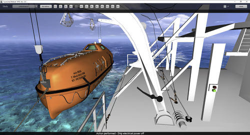 Logiciel de simulation - Davit launched Lifeboat - STORM SIM - embarcation de sauvetage sous-bossoirs / multimédia