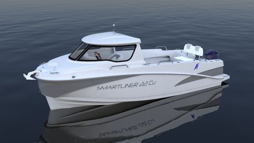Bateau de pêche-promenade hors-bord - Cuddy 22 - SMARTLINER - hard-top / en fibre de verre / max. 7 personnes