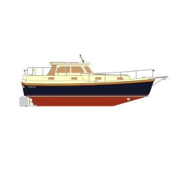 Vedette in-bord - 34M - HABER YACHTS Sp. z o.o.  - diesel / coque à déplacement / hard-top