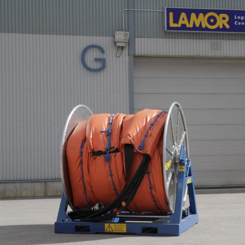 Enrouleur pour barrage anti-pollution en conteneur - LHR L 1815 - LAMOR - sur remorque