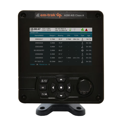 AIS marin - A200 - em-trak marine electronics - classe A / avec écran / USCG