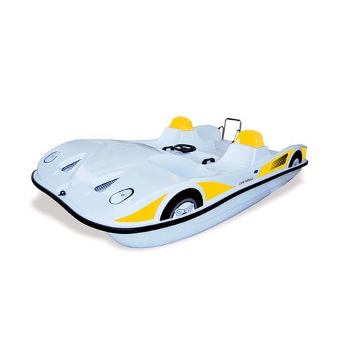 Bateau à pédales 5 places - CAPRI FORMULA - AQUABLUE - en polyester / bleu ciel / jaune