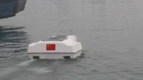 Drone marin de surveillance - HV300 - Qing Dao Hvon Boat Co., Ltd. - téléopéré / électrique / trimaran