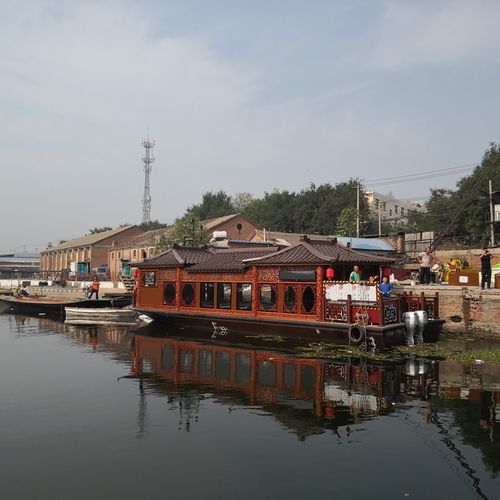 Bateau maison catamaran - Painted boat - Changzhou Youbang Boat Co., Ltd. - in-bord / électrique / GPL