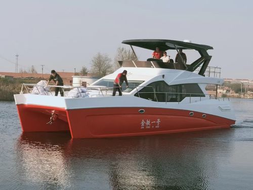 Cabin-cruiser catamaran - YB-1280 - Changzhou Youbang Boat Co., Ltd. - hors-bord / bimoteur / max. 25 personnes