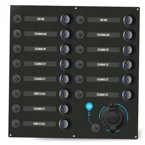 Tableau électrique pour bateau - ETA14AC - seatronic - d'éclairage / LED / avec port USB