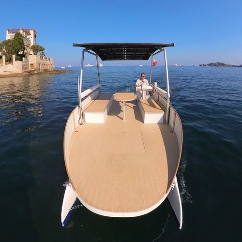 Coque open catamaran - SRE 23 Owner - SeaZen - hors-bord / électro-solaire / à console latérale