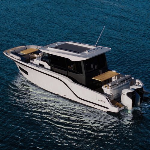 Vedette hors-bord - Wayfinder 38 - AIATA BOATS - bimoteur / avec timonerie / de pêche sportive
