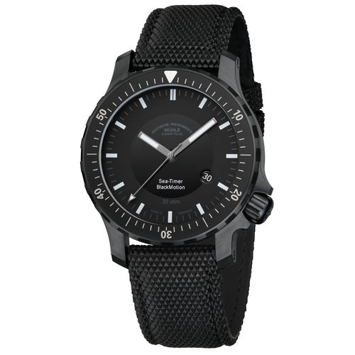 Montre de navigation pour homme - SEA-TIMER BLACKMOTION - Mühle-Glashütte GmbH nautische Instrumente und Feinmechanik