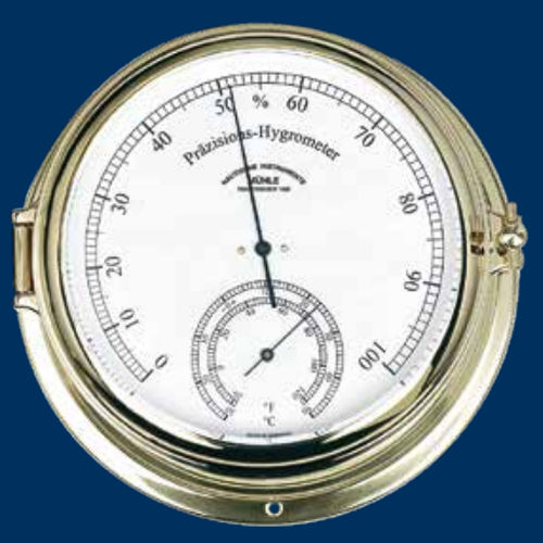 Thermomètre analogique - MS-51-11-180-ME - Mühle-Glashütte GmbH nautische Instrumente und Feinmechanik - hygromètre / en laiton poli / °C