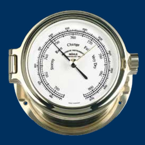 Baromètre numérique - MS-51-12-140-ME - Mühle-Glashütte GmbH nautische Instrumente und Feinmechanik - en laiton / blanc