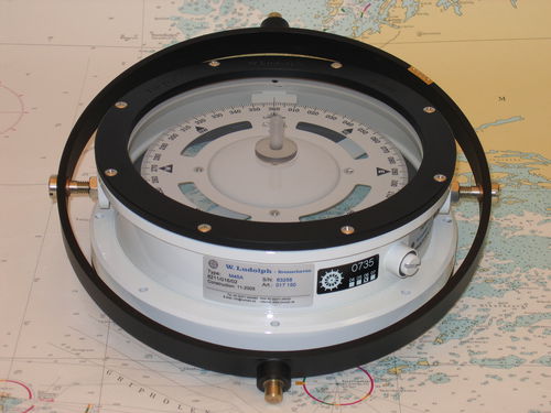 Compas de route pour navire - M35A - W. Ludolph - magnétique / horizontal / sur fût