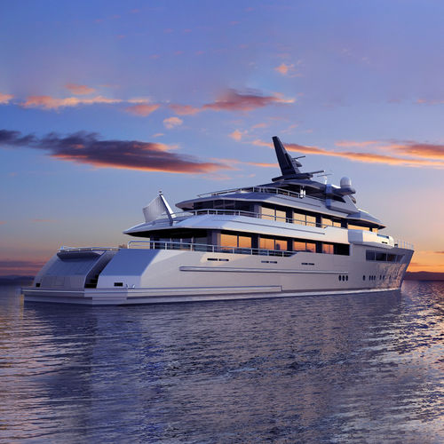 Mega-yacht de croisière - 5500  - ARESA SHIPYARD - raised pilothouse / arbre d'hélice / en acier